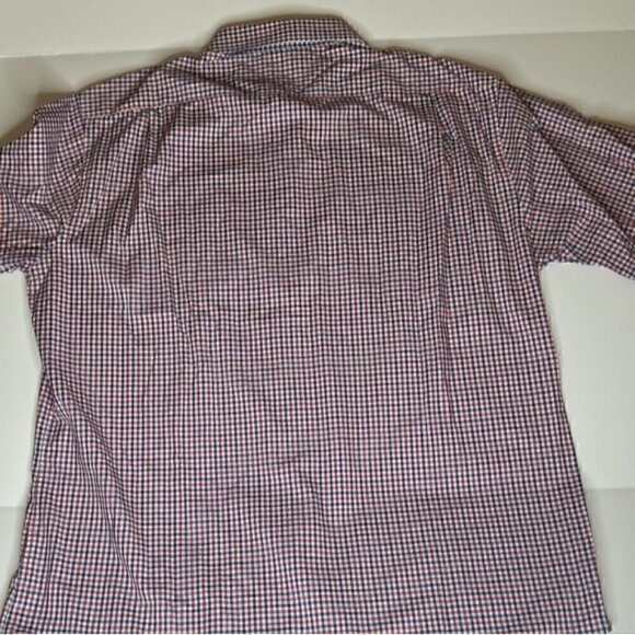 Tommy Hilfiger Men Regular Fit Stretch Dress Shirt SZ 18 34-35 CHECKER BLUE RED - Picture 7 of 10